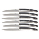 Deejo 2AS002 set of 6 steak knives , mirror finish, paperstone handle