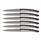 Deejo 2FS002 set of 6 steak knives , titan finish, paperstone handle