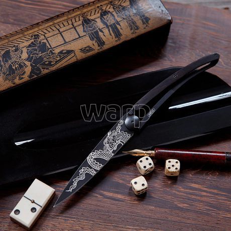 Deejo 1GB107 Black tattoo 37g, granadilla wood, Japanese Dragon 2