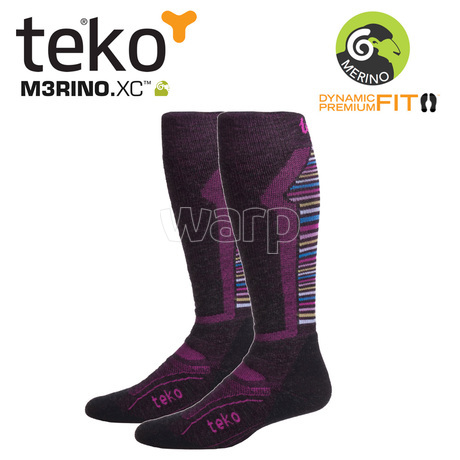 Teko 4733 MERINO.XC Medium Ski women Charcoal/azalea stripe