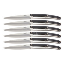 Deejo 2AS002 set of 6 steak knives , mirror finish, paperstone handle